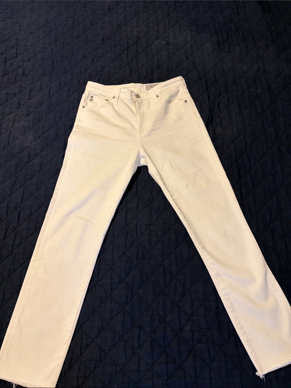 Agolde White Straight-Leg High-Rise Jeans